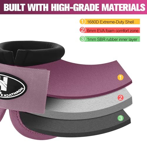 Horse Bell Boots for Outdoor Sports (Maroon, XL) | Comfortable fit, prevents sprains, convenient hook and loop design, durable outdoor protection - color: Maroon, size: XL