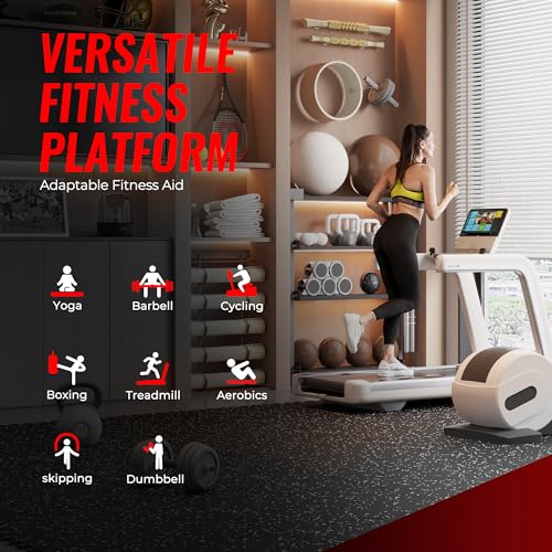 SUPERJARE 0.79'' Extra-Thick Exercise Equipment Mats, 36 Pcs 144 Sq Ft Rubber Top Floor Tiles with High Density EVA Foam, Interlocking Gym Flooring for Home Gym, Workout Mat, Black/Grey - size: 36 Tiles (144 Sq Ft)