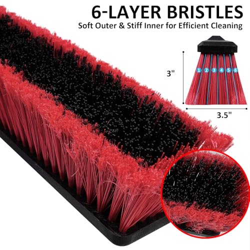14”Push Broom with 70” Long Handle Heavy Duty Outdoor Broom for Cleaning Shop Garage Driveway Patio Deck Concrete Floor Sweeping - size: 14inch