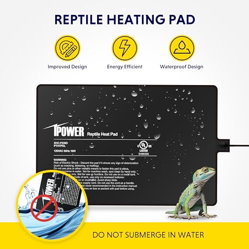 iPower 8X12 Inch Reptile Heat Pad Under Tank Heater Terrarium Warmer Heating Mat for Turtles Lizards Frogs and Other Small Animals - size: 8 X 12 Inch, style: Heat Pad