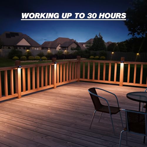 Aulanto Solar Led Deck Lights, Warm White & RGB Modes, Outdoor Waterproof for Backyard, Pool, Patio, Fence Post/Line (4Pack & 4Modes) - size: 4 Pack-Middle