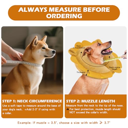 IEUUMLER Inflatable Recovery Dog Collar, Protective Donut Cone, Adjustable Soft Collar for Dog and Cat After Surgery Prevent from Biting & Scratching EU002 - Blue Demon M - color: Blue Demon, size: Medium (Neck:8''-10'')