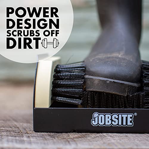 JobSite The Original Boot Scrubber - Includes Drill Bit & Screws for Masonry & Concrete Mounting - All Weather Industrial Shoe Cleaner & Scraper Brush