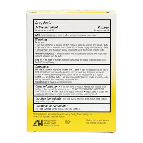 HealthA2Z® Ear Wax Removal Kit, Carbamide Peroxide 6.5%, Rubber Bulb & Dropper, 0.5 fl oz (15mL)