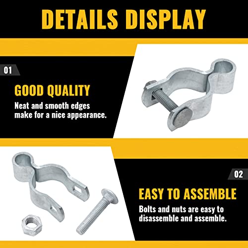VIVIDA 1-3/8" Chain Link Fence Female Gate Hinge, Pipe Gate Hinge, 2 PCS | Galvanized Steel, For 1-3/8" OD Post, Chain Link Fence Hardware - size: 1-3/8" (2 PCS)