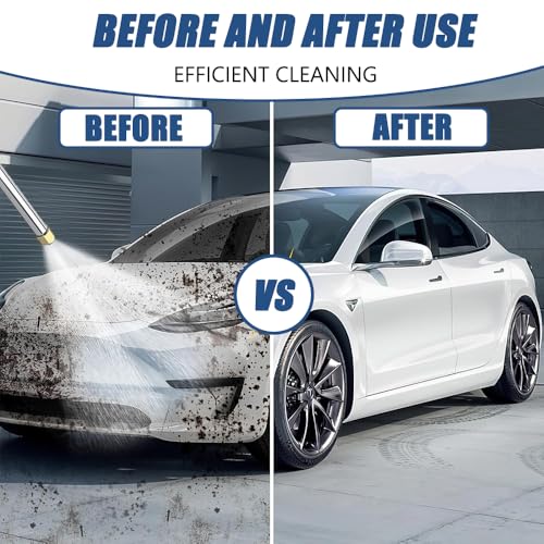 Hydro Jet High Pressure Power Washer-Magic Power Washer Extendable Wand,Flexible Water Hose Universal Nozzle,Gutter Patio Car Pet Window Cleaning (18inch-Back) - color: 18inch-back