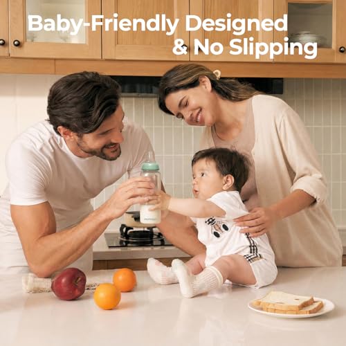 Momcozy Natural Baby Bottle, 12oz Narrow-Neck Breast Milk Container, Breastmilk Storage Bottle for Fridge & Momcozy Breast Milk Cooler, BPA Free Milk Collection Bottles, Breastfeeding Essential, 2PCS