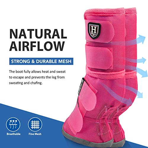 Harrison Howard Horse Leg Guard Stomp Reduction Hook and Loop Closures Rubbing Prevention - color: Magenta, size: Arab Medium (Pack of 4)