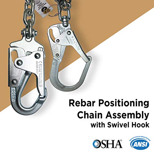 AFP Rebar Positioning Chain Assembly with Swivel Hook (Steel) - color: Steel