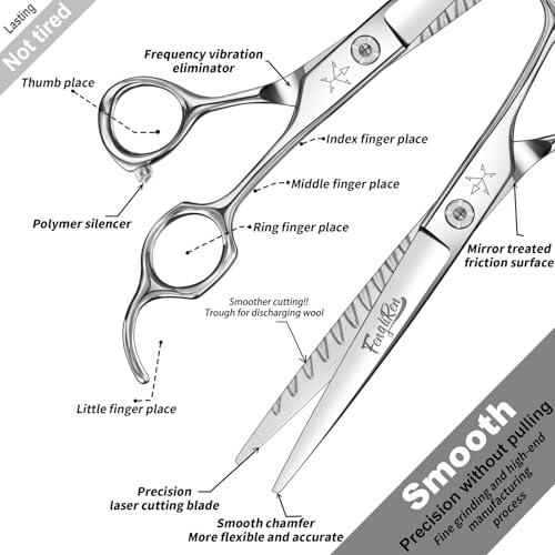 High-end Professional Dog Grooming Scissors Pet Grooming Shears 7 Inches Extremely Very Sharp Made Of Stainless Steel Alloy By Hand For Dog Cat Groomer - color: 7inch Shears