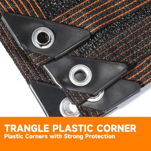 90% Shading Rate 20'x30' Black Shade Cloth,UV Resistant Durable Mesh Tarp with Grommets&Reinforced Edges, Shade Net Using for Plants Cover, Greenhouse, Dog Kennel, Patio, Chicken House - size: 20'x30'