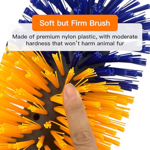 2PCS Pig Scratching Brush and 1PC Cleaning Brush, Self-Grooming Livestock Brushes with 8 Mounting Screws, Effective Itch Relief Brush for Pigs, Donkeys, Sheep and Deer