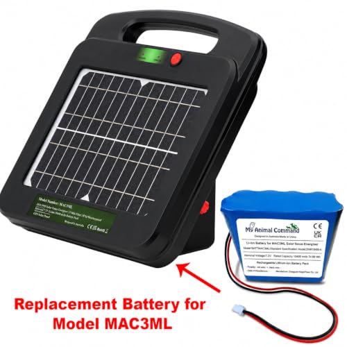 My Animal Command Replacement Lithium Ion Battery Pack | Suitable For MAC3ML Model Solar Electric Fence Energizer, 10400mAh, 74.88 Watt Hours, DIY Installation