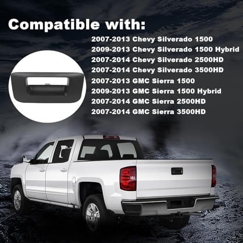 G-PLUS Tailgate Handle Bezel Rear Tail Gate Latch Handle | Compatible with Chevy Silverado/GMC Sierra 1500 2500HD 3500HD 2007-2014 15927251 GM1916107 22755303 - size: 07-14 Chevy Silverado/GMC Sierra