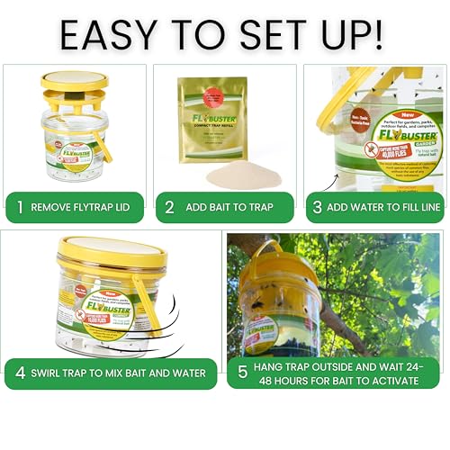 Flybuster - Garden Fly Bait Refill Packs, Natural & Non-Toxic Fly Bait Granules for All Resuable Outdoor Fly Traps (Flybuster Refill Packs, Garden Size) - size: Garden (2-Pack)