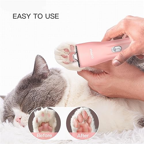 2 in 1 Prowerful Home Professional Dog Grooming Kit Clipper Low Noise USB Rechargeable Gifts for Dog Cat Pink,MTS006 - color: Mts006-pro-pink