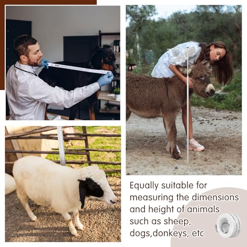 2 Pcs Horse Measuring Stick and Tape for Height and Weight, Height Pole, Accurately Measure the Basic Information of Horse, Measurable (20, Hands or Less) Horses