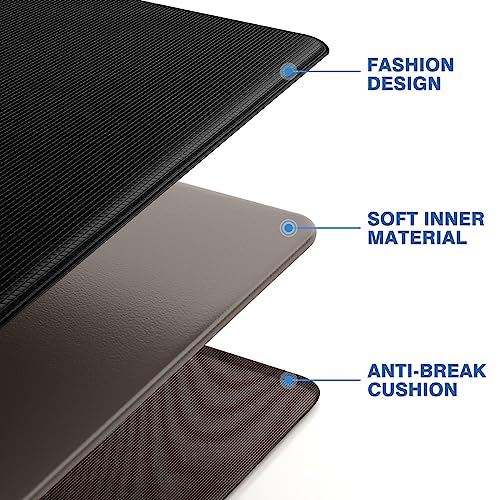 StepRite Kitchen Mats for Floor, 2-Piece Anti-Fatigue Kitchen Rugs, Black | 20" x 32" + 20" x 71", 0.47-inch cushioning, water-resistant, easy to clean, non-slip bottom, kitchen floor, standing desk - color: Black, size: 20" x 32"+20" x 71"-0.47 inch