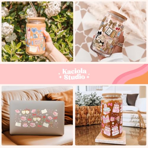 Kaciola 10 Sheets UV DTF Cup Wraps for 16 oz- Bookworm Theme UV DTF Stickers, 1 Sheet Mysterious Pattern Transfer, Rub on Transfers Stickers for 16 oz Libbey Glasses Crafting - style: Bookworm
