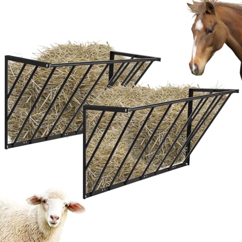 Hay Feeder Blanket Holder,40.55''W x 22.44''H x 15.74''D Wall Hay Rack,Metal Hay Feeder for Horses,Goats,Sheep Farm Indoor and Outdoor Use