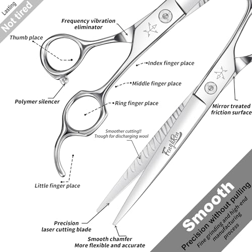 High-end Professional Dog Grooming Scissors Pet Grooming Shears 7.5 Inches Extremely Very Sharp Made Of Stainless Steel Alloy By Hand For Dog Cat Groomer - color: 7.5inch Shears