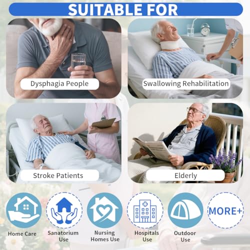 Dysphagia Regulating Drinking Cup for Swallowing and Disorders People,Dispenses 5cc or 10cc of Liquid Each Time,Helps to Prevent Choking - color: Blue