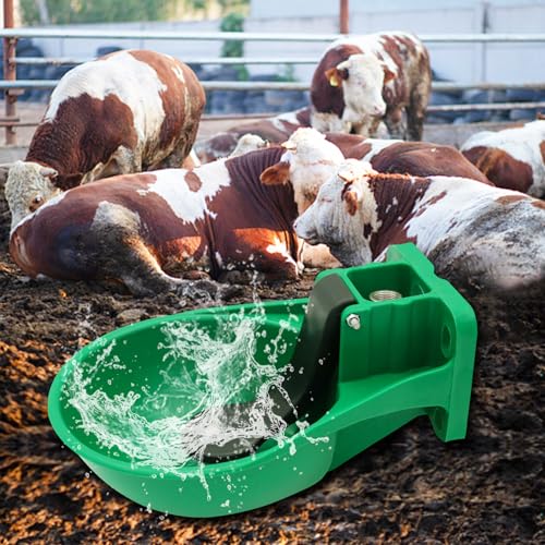 Automatic Livestock Waterer Bowl Plastic Cow Water Troughs ﻿ | Easy Install Wall Mount Cattle Drinking Bowl for Cow Cattle Horse Sheep Goat Pig Calf Outdoor Farm Water Trough