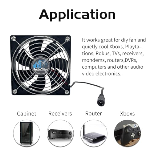 Axial Muffin Fan 120V 220V 110V with Variable Speed Controller, Computer Fan with AC Plug, 120mm Cooling for PC Cooler Cabinet Receiver Xbox DVR Greenhouse, 1 Pack - size: 120mm × 38mm, style: 1 Pcs