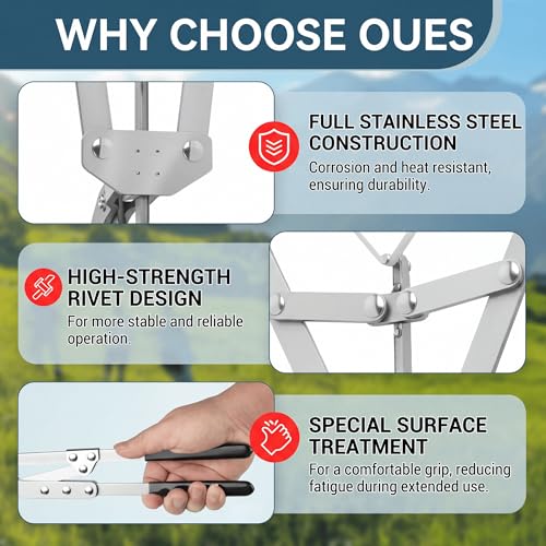 25 Elastrator Bands with Large Stainless Steel Banding Tool Bander Livestock Management Fits Bull,Calves, Goats, Sheep, Easy Application