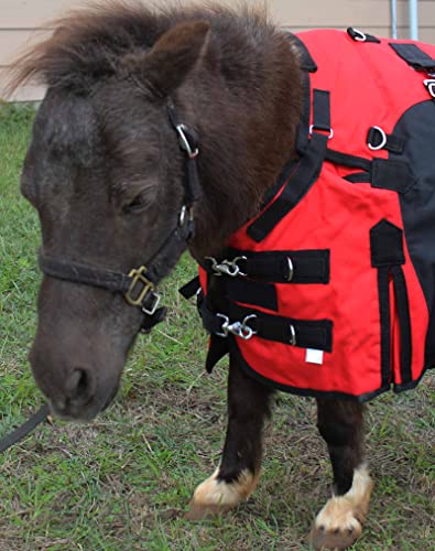 Challenger 1200D Miniature Weanling Donkey Pony Horse Foal Winter Blanket 51975RD - color: Red Black Wave, size: 36 Inches