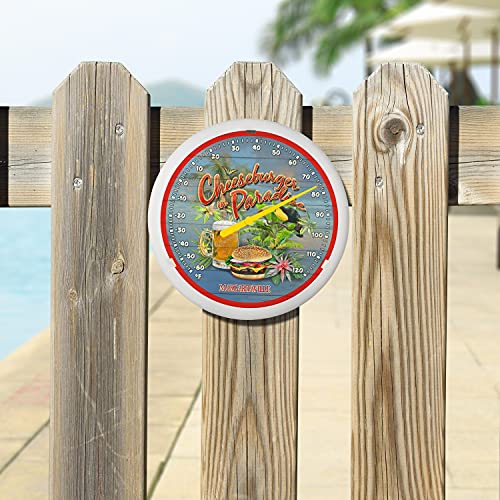 La Crosse 104-67667MV-INT 13.25-inch Cheeseburger in Paradise Margaritaville Analog Dial Thermometer