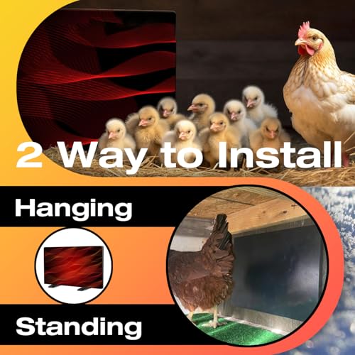 H&G lifestyles Chicken Coop Heater, Cozy Coop Heater for Winter | Radiant Heat Panel with Adjustable Temperature,Poultry Warmer for Indoor and Outdoor Use