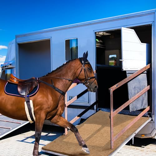 Tinideya Horse Trailer Mat 4x6 ft, Natural Coconut Coir, Heavy Duty Woven Design for Horse & Livestock Trailers, Durable Flooring Padding, Easy to Clean, Indoor & Outdoor Use