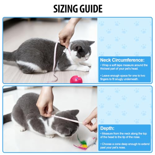 Depets Adjustable Recovery Pet Cone E-Collar for Cats Puppy Rabbit, Plastic Elizabeth Protective Collar Wound Healing Practical Neck Cover, Neck Girth 8.1 in