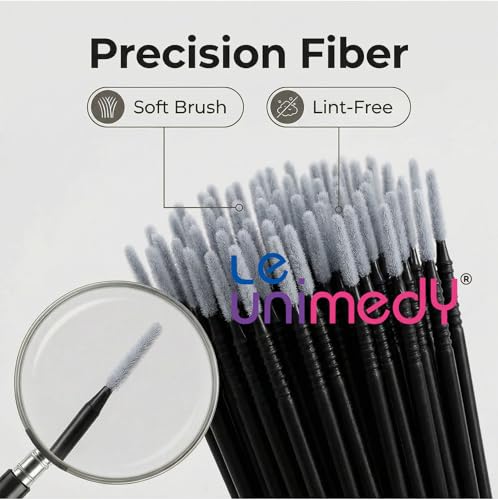 LE UNIMEDY 400PCS/Box Cotton Swabs, Disposable Micro Applicators Brush, Cosmetic Brush, Micro Swabs, Microswabs 1.0mm Black - size: 1.0mm, Black