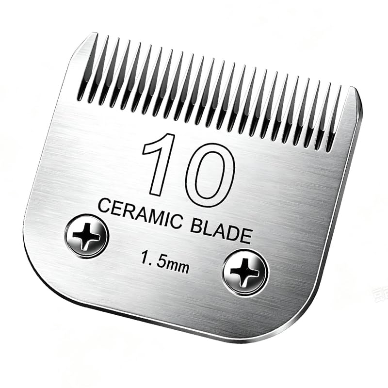 Detachable Pet Clipper Blades Dog Grooming Clipper Replacement Ceramic Blades, Compatible with Andis, Wahl, Oster(Size 10#,Cut Length 1.5mm) - size: 10# (1.5mm)