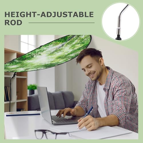 Large Adjustable Office Cubicle and Desk Shade,51'' Portable Cubicle Light Shade with Clamp Foldable Rotatable Canopy Blocks Light or Disturbance for Working Accessories(Forest) - style: Forest