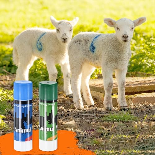 M METERXITY 6-Pack Livestock Marker, 11.6 Cm/4.6 Inches Large Animal Crayons for Pig/Cattle/Cow/Sheep Supplies, Farming Livestock Marking Crayons [Blue/Green] - color: Blue/Green