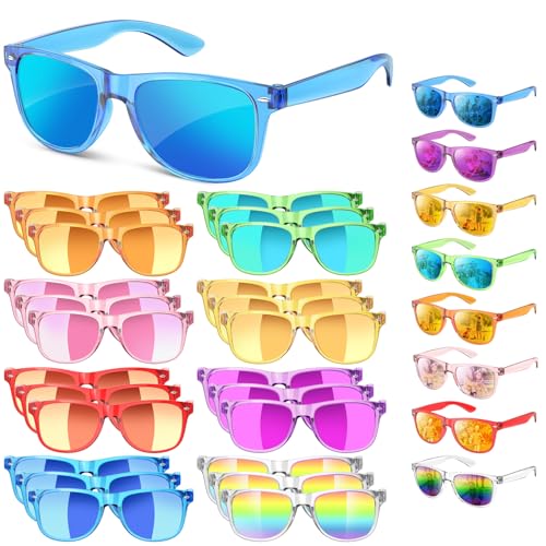 Sumsun Kids Sunglasses Bulk Party Favors 24 Packs Boys Girls Age 3-8 with UV400 Protection for Birthday Graduation Party Supplies (Solid color 24 Pack) - style: 24pc Solid Color