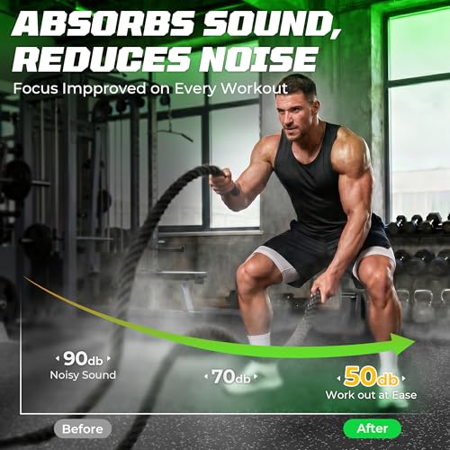 PRAISUN 0.56" Rubber Top Gym Flooring, Heavy Duty Gym Mats for Home Gym | Non-Slip Interlocking Workout Mat, 24 x 24in Large Gym Floor Mat, Protect Floors from Equipment, 24 Sq Ft, Black/Grey - size: 6 Tiles (24 Sq Ft)