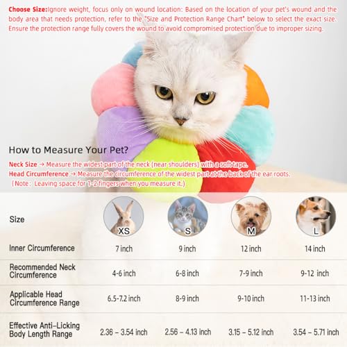 Cat Small Dog Recovery Collar, Cute Neck Cone After Surgery, Adjustable Pet E Collar, Wound Healing Protective Cone Surgery Recovery Elizabethan Collars for Small Pet (L(Bwtween15-25lb) - size: L