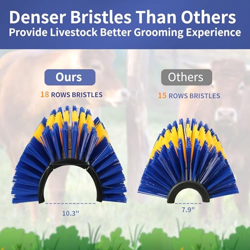 Livestock Scratching Brush, 4PCS Upgraded Cattle Scratcher with 24 Screws, Horse Brush for Grooming, Relieve Itching on the Back of Livestock, Cattle Supplies for Horse, Goat, Cow, Pig (XL Size) - size: 4-PACK