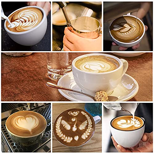 homEdge Espresso Steaming Pitchers 20 OZ / 600ml, Stainless Steel Frothing Pitcher with Measurement Scale - size: 20 Ounces