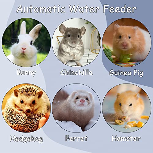 Tfwadmx Rabbit Watter Bottle 17oz Hanging Guinea Pig Automatic Water Dispenser No Drip Small Animal Cage Water Feeder Bowl for Bunny Chinchilla Hedgehog Ferret 2PCS (Grey) - color: Blue Watere 2pcs