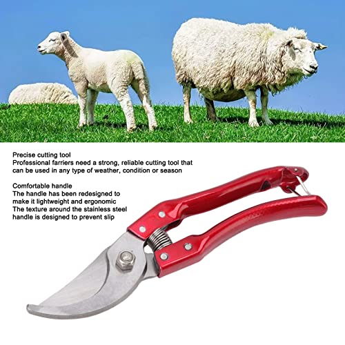 Goat Hoof Trimmers Pig Trotter Shears Animal Toe Nails Trimming Tool Stainless Steel Professional Hoof Trimmers with Anti Slip Ergonomic Handle for Sheep Cow Pig Hoof (Red) - color: Red