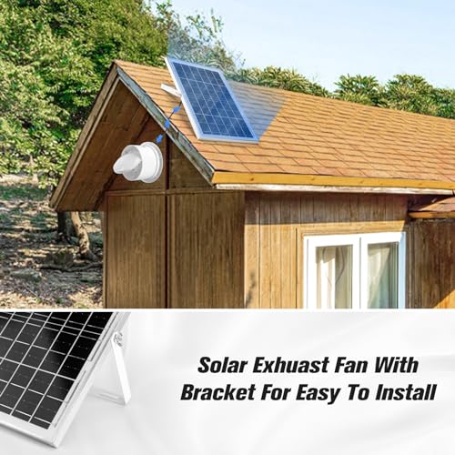 blessny 6" Solar Exhaust fan for Greenhouse, Chicken Coop, Shed & Pet House | 15W Solar Powered Ventilation Vent Fan for Outdoor Air Circulation - size: 6" Fan Kit