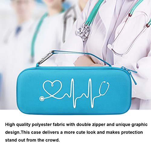BOVKE Stethoscope Case for 3M Littmann Classic III Monitoring, Lightweight II S.E, Cardiology IV Diagnostic, MDF Acoustica Stethoscopes, Extra Room for Nurse Essentials and Medical Supplies, Blue - color: Blue