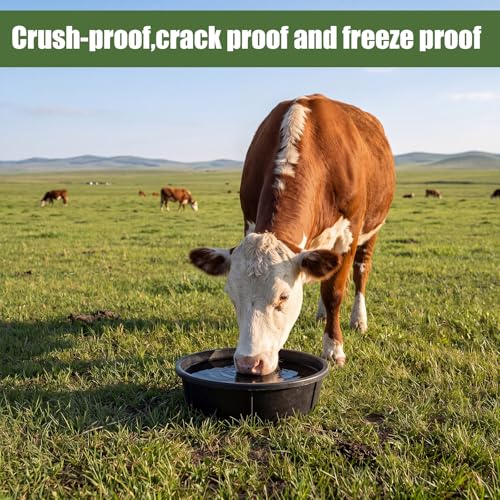 Sadnyy 4 Pcs Rubber Feed Pan 8 Quart/2 Gallon and 12 Quart/3 Gallon Utility Horse Feed Bucket Chicken Dust Bath Tub Livestock Water Trough Bowl for Chickens Ducks Goats Dogs Pigs Farm Small Animal - size: 8 Quart/2 Gallon and 12 Quart/3 Gallon
