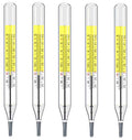 Glass Thermometer Mercury Free Clinic Traditional Dual Scale C&F 5PK