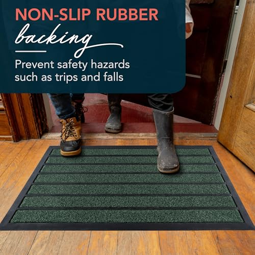 ubdyo Extra Durable Door Mat Outside Entrance (30" x 17", Bright Green) | Dirt Trapping, Non-Slip Backing, Indoor or Outdoor Use, Welcome Mat, Low Profile, Natural Rubber, Stain Fade Resistant - color: Bright Green, size: 30" x 17" (Rectangular)